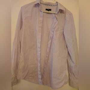 Gap Lavender Striped Button-Up Shirt Blouse